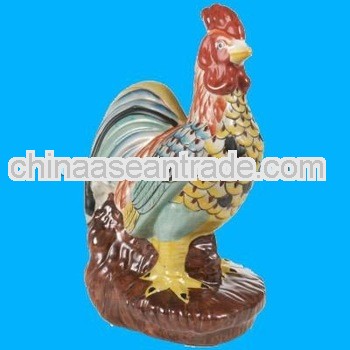 Decorative ceramic rooster figurine