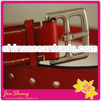 Deep red color fashion feather belt China Factory supply