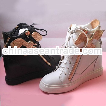 Designer gold eagle wedge sneakers women high top leisure shoes women winter heighten boots high qua
