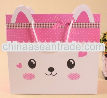 Die cut cartoon kid gift paper bag