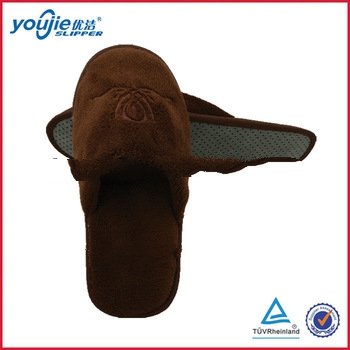 Disposable Coral Fleece Hotel Slipper with customer logo
