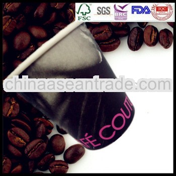 Disposable coffee paper cups with custom logo