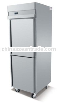 Double Doors Vertical Stainless Steel Kitchen Fridge