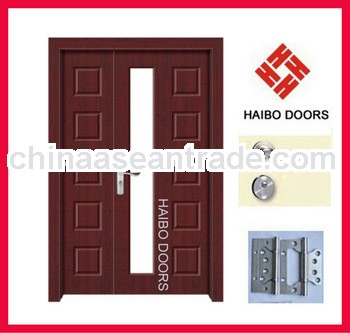 Double interior doors with glass inserts (HB-8217)
