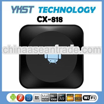 Dual Core Cortex A9 Android Smart TV Box Mini PC support WiFi &LAN RJ45 RK3066 CX-818