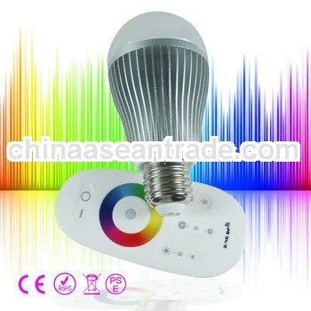 E26/E27 RF control whole touch RGB led bulb RGB adjust smart bulb light