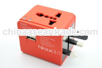 EU AU UK US usb mini adapter with 2 USB port,CE FCC ROHS Compliant.