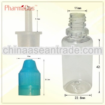 E-liquid 15ml long thin tip bottles childproof and tamper proof cap with triangle