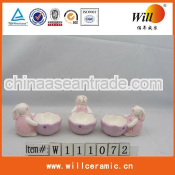 Easter ceramic egg cup,bunny egg cup for kids
