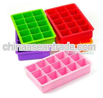 Eco-friendly square blocks silicone ice cube tray with FDA and LFGB standard