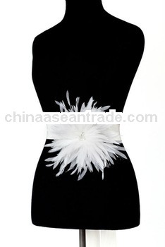 Elegant Designer One Pin Large Flower Organza Bridal Belt and Sash for DIY Wedding Dress