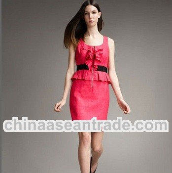 Elegant Office Ladies Peplum Dress New Fashion Dress