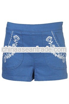 Embroidered Denim Hotpants