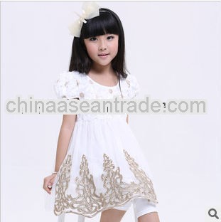 European Pretty Girls Lace Puff Sleeve Princess Dress
