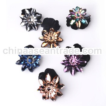 F04947 Women's Fine Hair Accessory: Acrylic Zircon Blink Star Floral Hair Ring/Band Elastic Pony