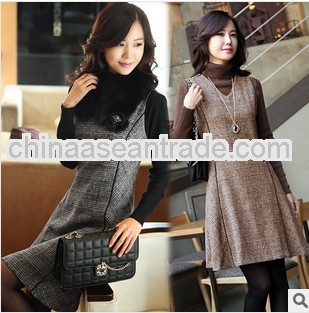 F60281R TEMPERAMENT WINTER KOREA FASHION SLEEVELESS DRESS