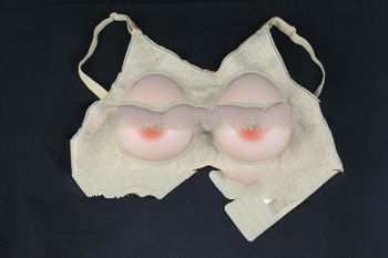FU-1032 silicone breast form with bra strip