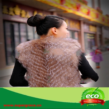 Factory wholesale Fancy Crystal Fox Whole Skin Women Waistcoat