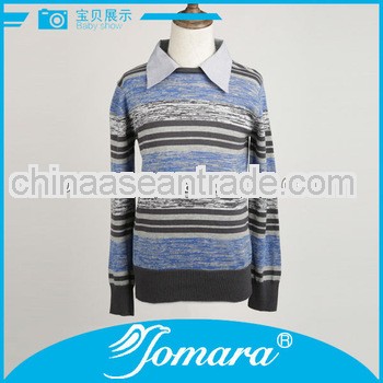 Fake twin set long sleeve children boys shirt collar sweater