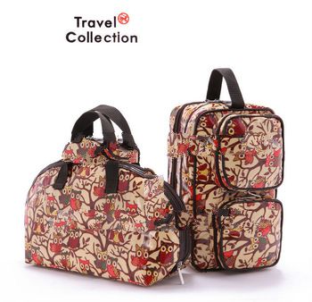 Fashion OWL full printed waterproof pvc travel toiletry cosmetic bag sets supplier from china