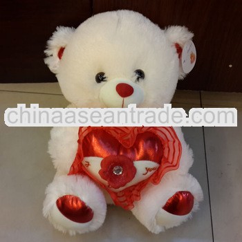 Fashion design lovely plush bear toys with red heart