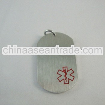 Fashion dog tag stainless steel tag pendant medical alert tag