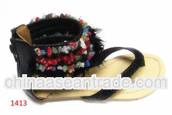 Fashion flat PU Roman sandal / shoe for women 2013