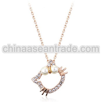 Fashion jewelry Hello Kitty design gold necklace