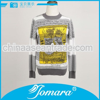 Fashion pattern O neck long sleeve boys winter pullover sweater