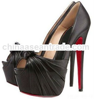 Fashion peep toe platform pumps with knot