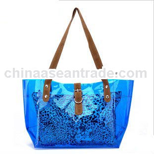 Fashion transparent beach bag for ladies