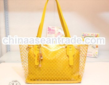 Fashion transparent handbags cosmetic bag beach handbags/bags