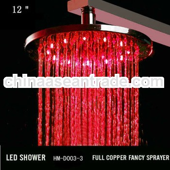 Fashionable Brass Dia300*107mm baby shower head with led