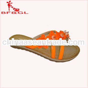 Female Flowers Vamp High Quality Designer Flat Sandals