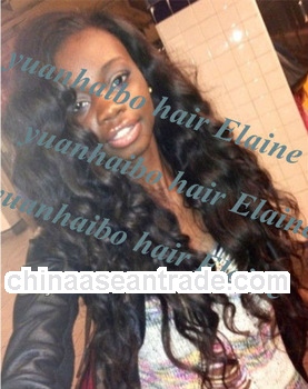 Finest quality wholesale cheap price 20" #1b virgin brazilian deep wavy lace front wigs for bla