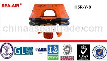 Fishing vessels inflatable life raft with 8 persons