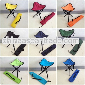 Folding portable three leg triangle fishing stool chair with free case