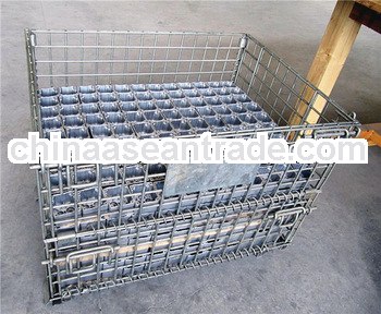 Folding wire pallet cage