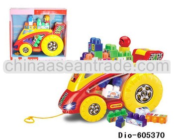 Funnmy push and pull electric block toy car