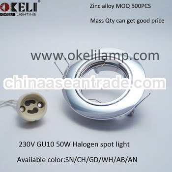 GU10 50W Zinc alloy Material Chrome Color Recessed downlight fixture,115316Z/CH