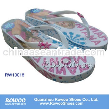 Girls high fashion EVA wedges flipflops