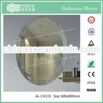 Glass rock board mirror oval bathroom mirror with light
