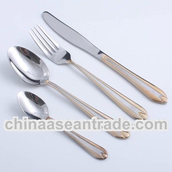 Gold Plated flatware set,table fork,knife,spoon set