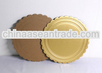 Gold and Silver Scalloped cake boards 7"--Aluminum foil cake board