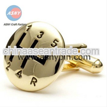 Gold cuff link Button-shaped cuff link boutique cufflinks