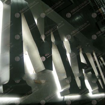 Golden Brass halo advertising Signage