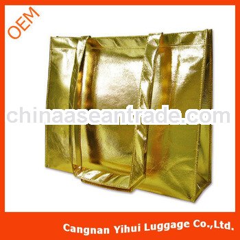 Golden Metallic Non woven shopping bag