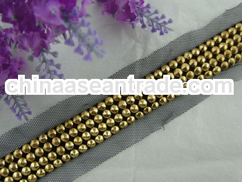 Golden bead belt on the mesh for clothing decoratiion JA-270