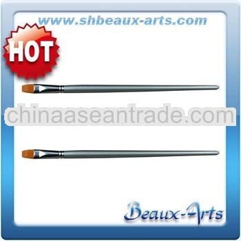 Golden synthetic bright brush with Long, silver lacquered handle