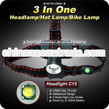Goldrunhui RH-H0041 Zoomable Headlamp /Hat Lamp/Bike Lamp
